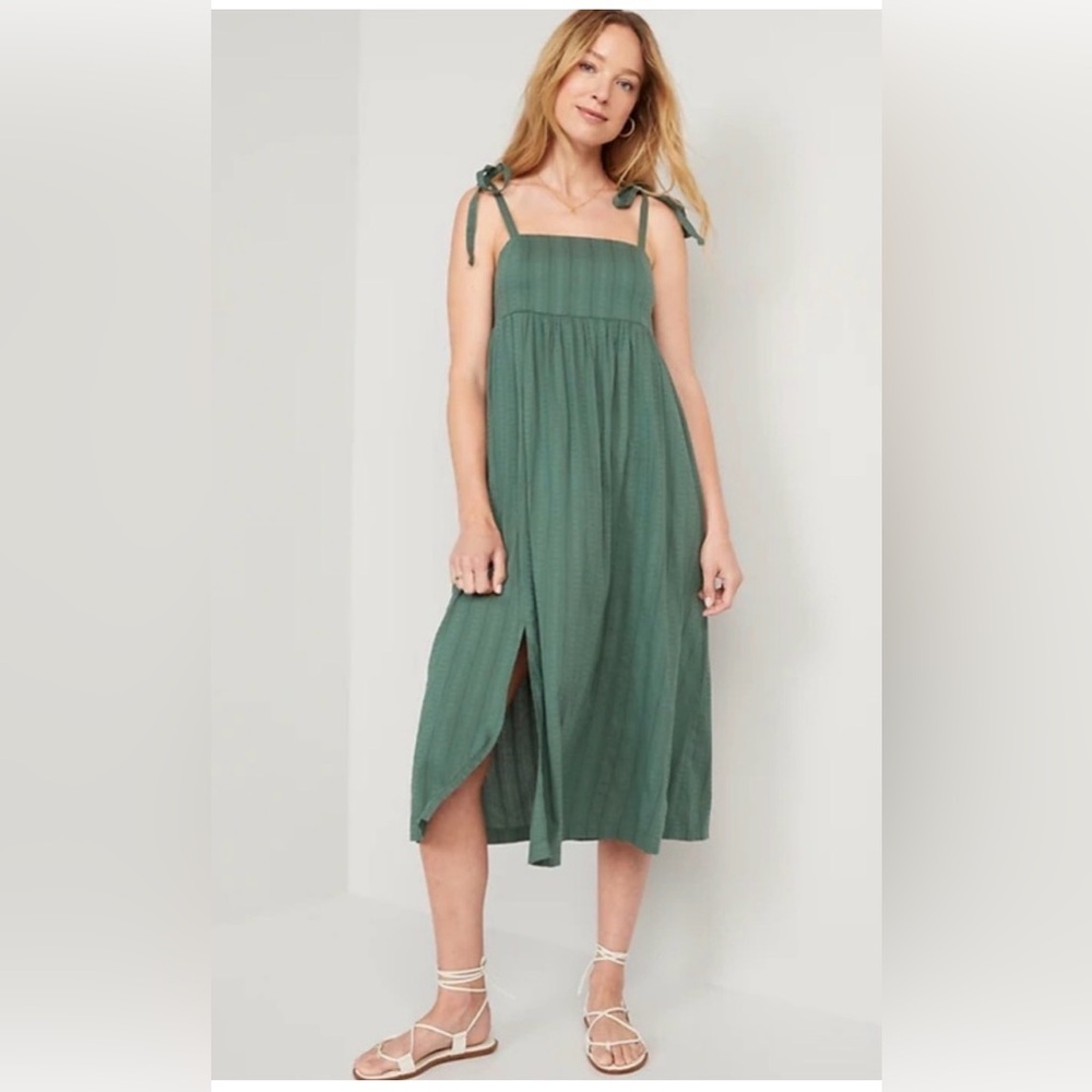 Old Navy Sage Green Tie Shoulder Maxi Dress – Size 3X - Picture 3 of 11